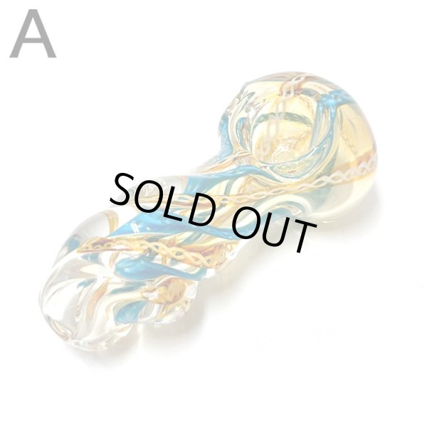 画像3: Color Changing Striped Twisted Glassスモール ガラスパイプ (3)