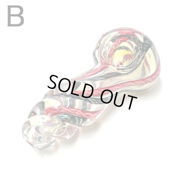 画像4: Color Changing Striped Twisted Glassスモール ガラスパイプ (4)