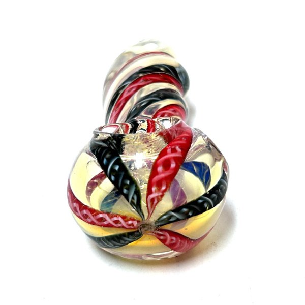 画像5: Color Changing Striped Twisted Glassスモール ガラスパイプ (5)