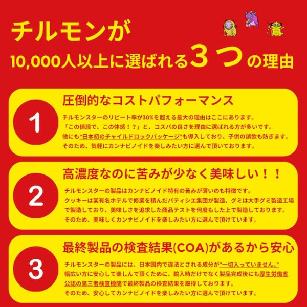 画像3: CHILL MONSTER - チルモンスター CBNクラッカー 10枚入り / CBN500mg(ガーリック&チリペッパー/チーズ/ベーコン&ブラックペッパー) (3)