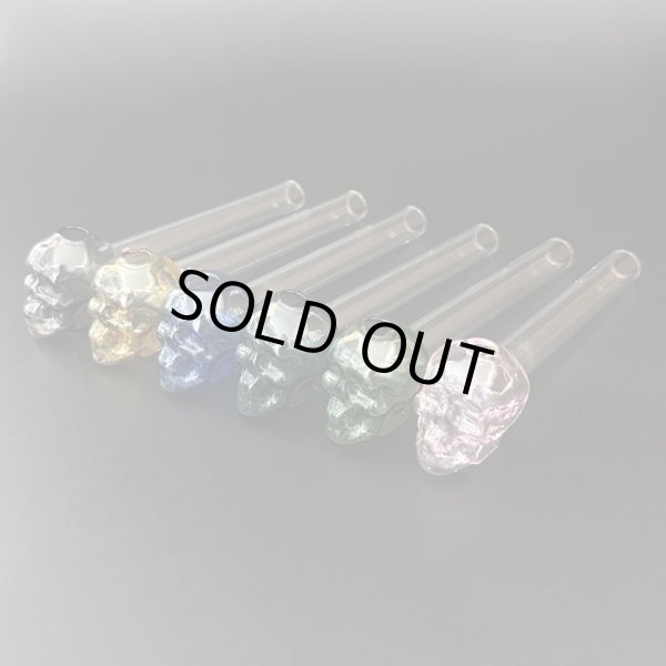 画像1: パイレックス クラックパイプ Skull Head ガラパイ （約12cm） (1)