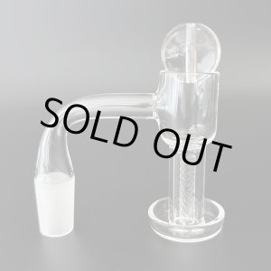 画像: Flat Top Quartz Banger With Hollow Bubble Cap Ball & Terp Pillar フラットトップ クォーツ バンガー バブルキャップ＆タープピラー付き （WAX・ダブリグ用 火皿）