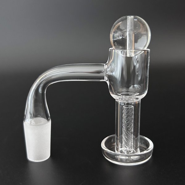 Flat Top Quartz Banger With Hollow Bubble Cap Ball & Terp