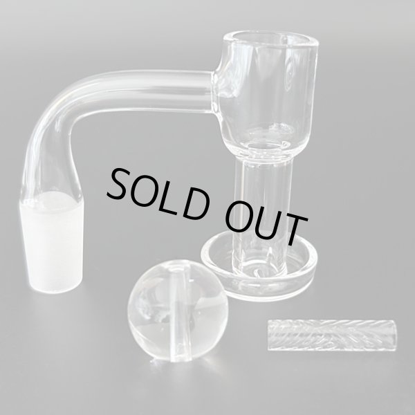 画像2: Flat Top Quartz Banger With Hollow Bubble Cap Ball & Terp Pillar フラットトップ クォーツ バンガー バブルキャップ＆タープピラー付き （WAX・ダブリグ用 火皿） (2)