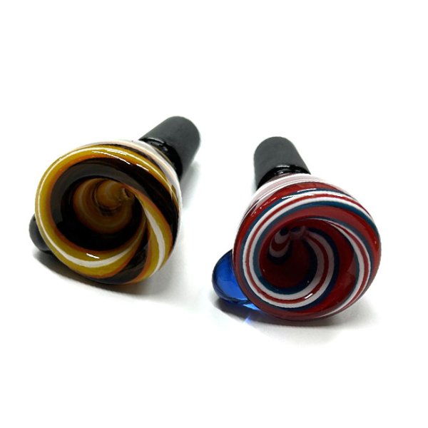 画像3: Glass on Glass Bowl - Spiral ガラスボング　水パイプ用　火皿 ／ 14mm オス型 (3)
