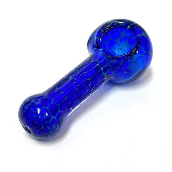 画像1: Cellular Blue Glass Spoon Pipe ガラスパイプ (1)