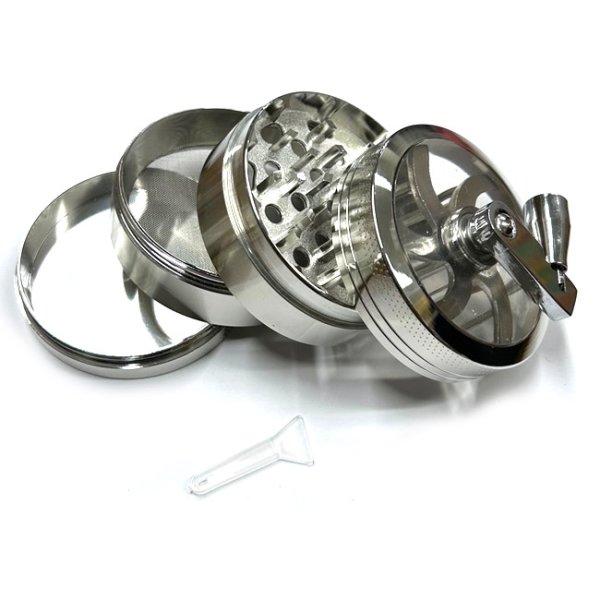 画像3: 4pc Metal Crank Grinder ハンドル付き グラインダー φ60mm (3)