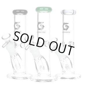 画像: GLASS HOUSE - Pinched Straight Tube Glass Water Pipe  アイス ガラスボング  20cm