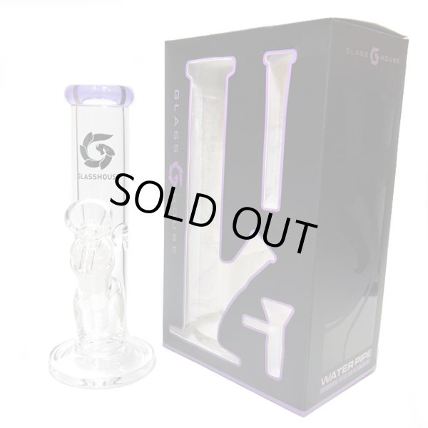 画像8: GLASS HOUSE - Pinched Straight Tube Glass Water Pipe  アイス ガラスボング  20cm (8)