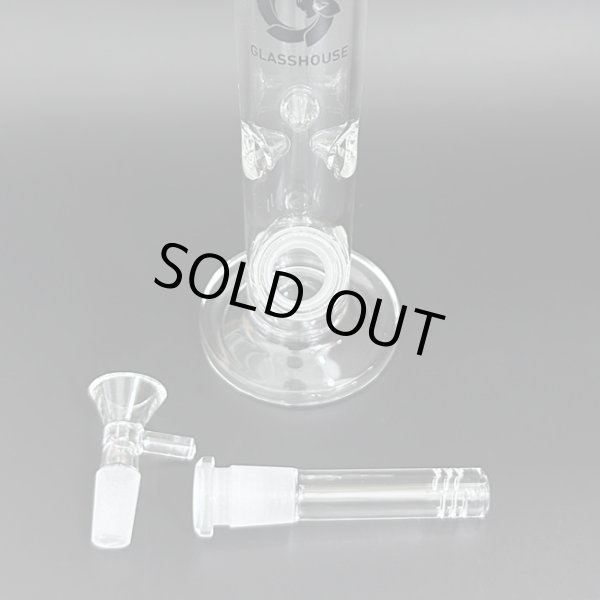 画像6: GLASS HOUSE - Pinched Straight Tube Glass Water Pipe  アイス ガラスボング  20cm (6)