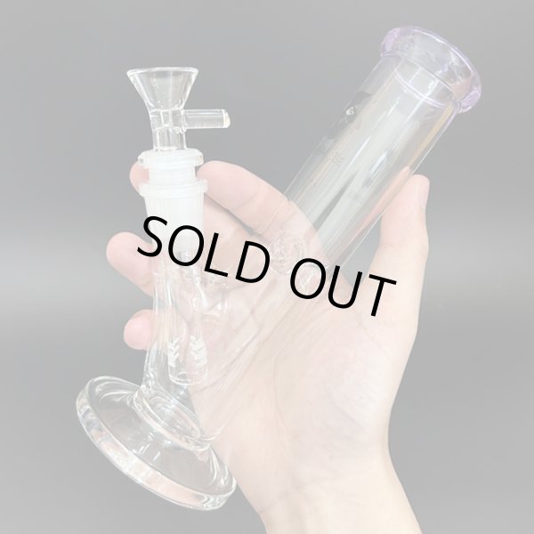 画像7: GLASS HOUSE - Pinched Straight Tube Glass Water Pipe  アイス ガラスボング  20cm (7)