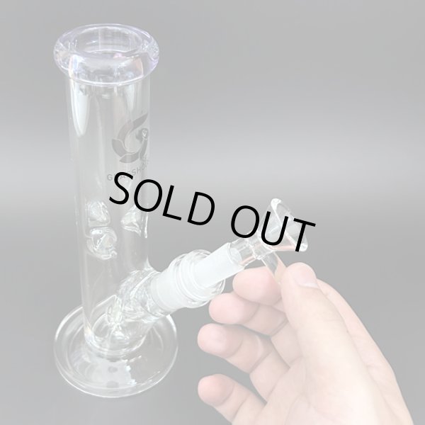 画像5: GLASS HOUSE - Pinched Straight Tube Glass Water Pipe  アイス ガラスボング  20cm (5)