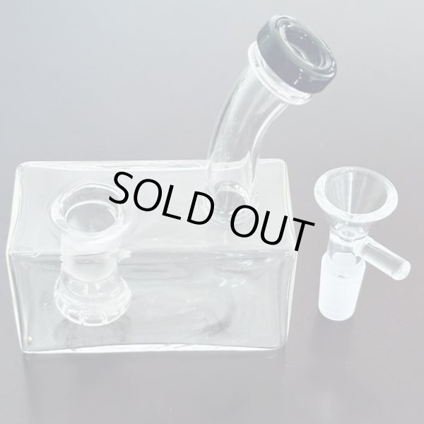 画像3: Rectangle Thick Glass Water Pipe ミニ ガラスボング  (3)