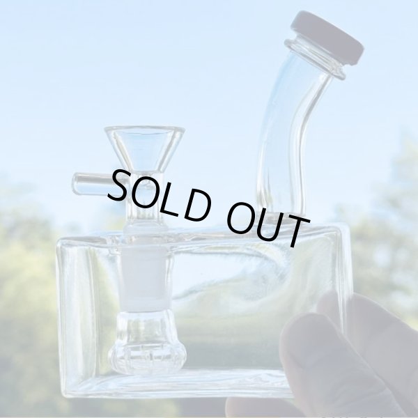 画像1: Rectangle Thick Glass Water Pipe ミニ ガラスボング  (1)