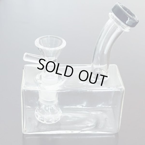 画像2: Rectangle Thick Glass Water Pipe ミニ ガラスボング  (2)