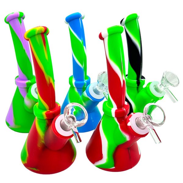画像1: Mini Silicone Beaker Bong ミニシリコン ビーカー ボング 17cm (1)