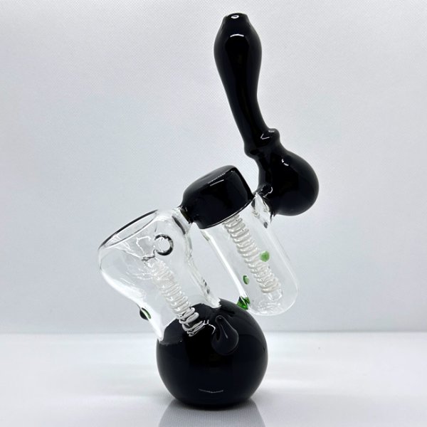画像1: Heady Smoking Pipes - Black Hookah Bubbler  ガラスバブラー  (1)