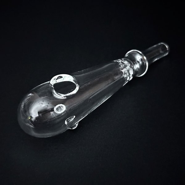 画像1: Thick Baton Style Glass クラックパイプ ガラパイ - 12.5cm (1)