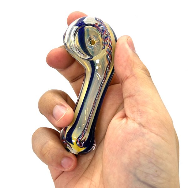 画像7: Color Changing Left Hand Glass Pipe ガラスパイプ (7)