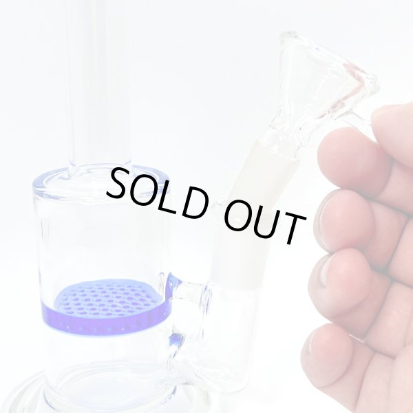 画像2: Slim Honeycomb Glass Bong  ガラスボング 15cm (2)
