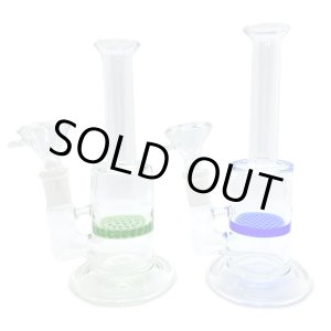 画像: Slim Honeycomb Glass Bong  ガラスボング 15cm