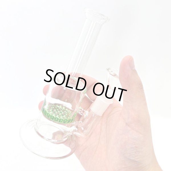 画像3: Slim Honeycomb Glass Bong  ガラスボング 15cm (3)